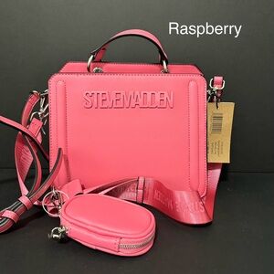 Steve Madden Raspberry BEVELYN satchel bag.